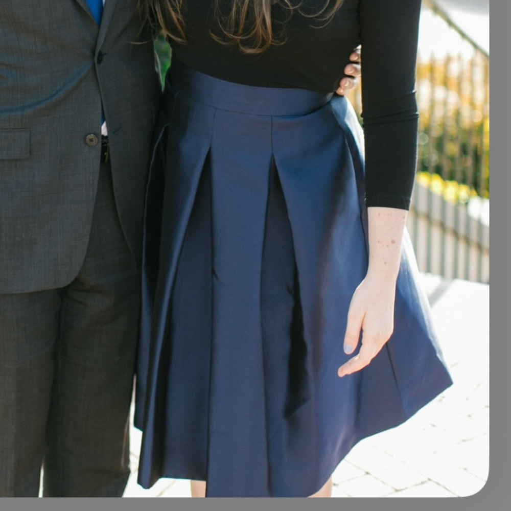 Navy Blue Beautiful Skirt with Pockets
